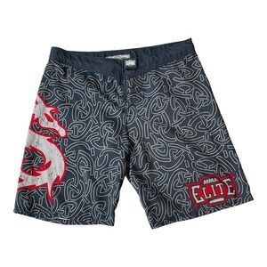 MMA Elite Shorts Men Extra Large 40 Fight Muay Thai Grappling Tribal Dragon UFC